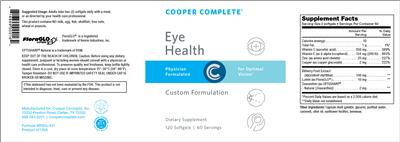 Photo of the Cooper Complete Eye Health label
