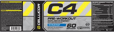 Photo of the Cellucor C4 Icy Blue Razz label