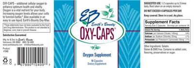 Photo of the EB Earth's Bounty Oxy-Caps label
