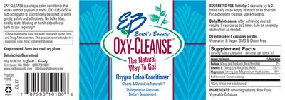Photo of the EB Earth's Bounty Oxy-Cleanse label