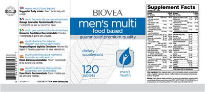 Photo of the BIOVEA Men's Multi Food Based label