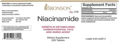 Photo of the Bronson Niacinamide label