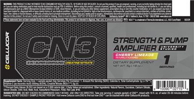 Photo of the Cellucor CN3 Cherry Limeade label