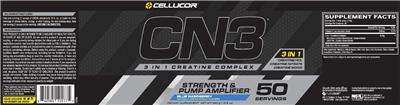 Photo of the Cellucor CN3 Blue Raspberry label