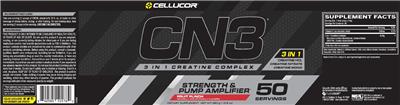 Photo of the Cellucor CN3 Fruit Punch label