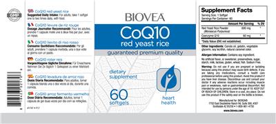 Photo of the BIOVEA CoQ10 Red Yeast Rice label