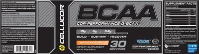 Photo of the Cellucor COR-Performance B-BCAA Tropical Punch label