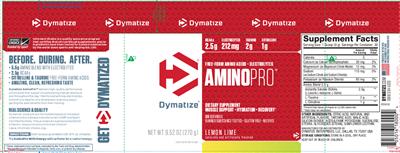 Photo of the Dymatize AminoPro Lemon Lime label