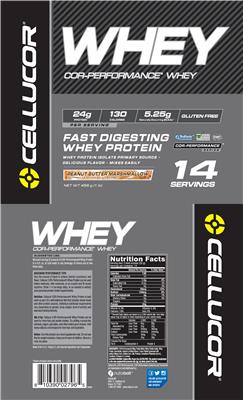 Photo of the Cellucor COR-Performance Whey Peanut Butter Marshmallow label