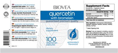 Photo of the BIOVEA Quercetin with Bromelain label