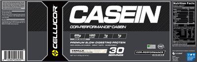 Photo of the Cellucor COR-Performance Casein Vanilla label