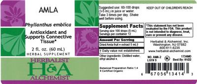 Photo of the Herbalist & Alchemist Amla label