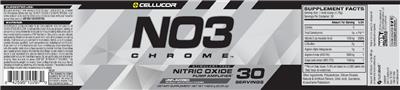 Photo of the Cellucor NO3 Chrome Unflavored label