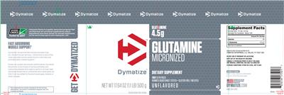 Photo of the Dymatize Glutamine Micronized Unflavored label