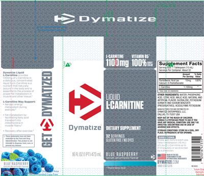 Photo of the Dymatize Liquid L-Carnitine Blue Raspberry label