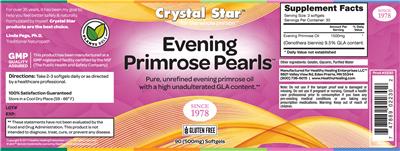 Photo of the Crystal Star Evening Primrose Pearls 500 mg label