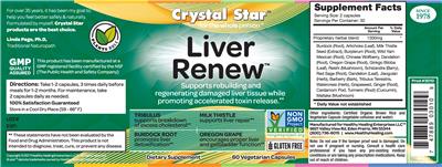 Photo of the Crystal Star Liver Renew label
