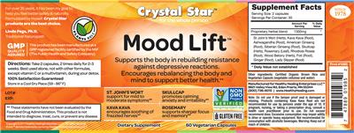 Photo of the Crystal Star Mood Lift label