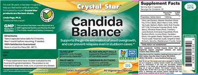 Photo of the Crystal Star Candida Balance label