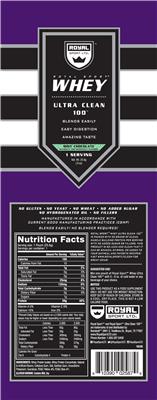 Photo of the Royal Sport Whey Ultra Clean 100 Mint Chocolate label
