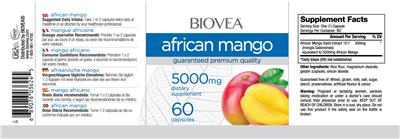 Photo of the BIOVEA African Mango 5000 mg label