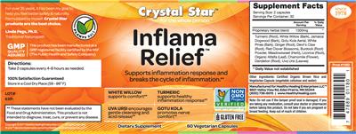 Photo of the Crystal Star Inflama Relief label