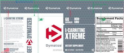 Photo of the Dymatize L-Carnitine Xtreme label