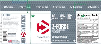Photo of the Dymatize Z-Force label