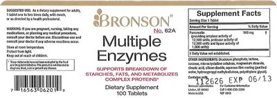 Photo of the Bronson Multiple Enzymes label
