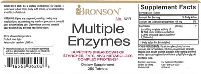 Photo of the Bronson Multiple Enzymes label