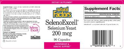 Photo of the Natural Factors SelenoExcell label