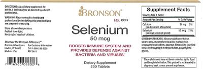 Photo of the Bronson Selenium 50 mcg label