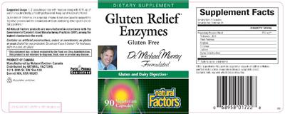 Photo of the Natural Factors Gluten Relief Enzymes label