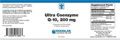 Photo of the Douglas Laboratories Ultra Coenzyme Q-10, 200 mg label
