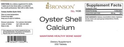 Photo of the Bronson Oyster Shell Calcium label