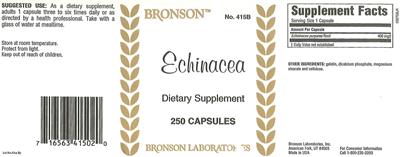 Photo of the Bronson Echinacea label