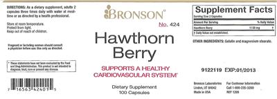Photo of the Bronson Hawthorn Berry label