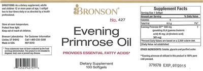 Photo of the Bronson Evening Primrose Oil label