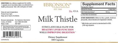 Photo of the Bronson Laboratories Milk Thistle label