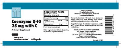 Photo of the Douglas Laboratories Coenzyme Q-10 25 mg With C label