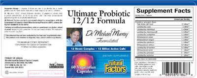Photo of the Natural Factors Ultimate Probiotic 12/12 Formula label