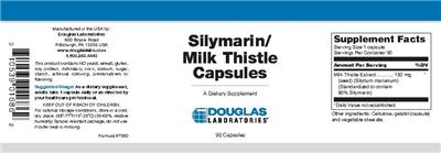 Photo of the Douglas Laboratories Silymarin/Milk Thistle Capsules label