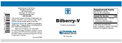 Photo of the Douglas Laboratories Bilberry-V label