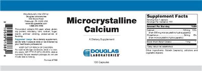 Photo of the Douglas Laboratories Microcrystalline Calcium label