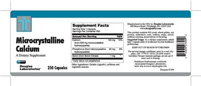 Photo of the Douglas Laboratories Microcrystalline Calcium label