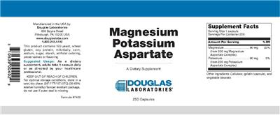 Photo of the Douglas Laboratories Magnesium Potassium Aspartate label