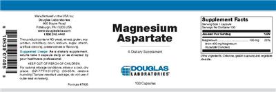 Photo of the Douglas Laboratories Magnesium Aspartate label