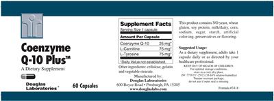 Photo of the Douglas Laboratories Coenzyme Q-10 Plus label