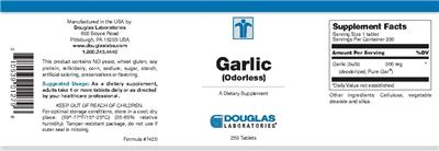 Photo of the Douglas Laboratories Garlic (Odorless) label