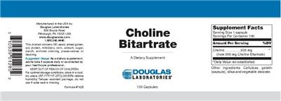 Photo of the Douglas Laboratories Choline Bitartrate label